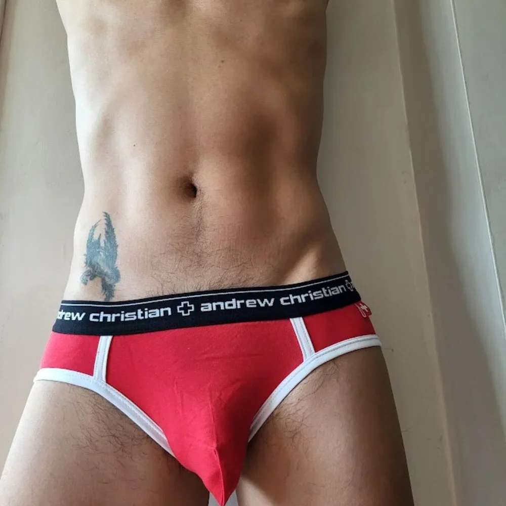 Andrew Christian Vintage Briefs Large Red NEW